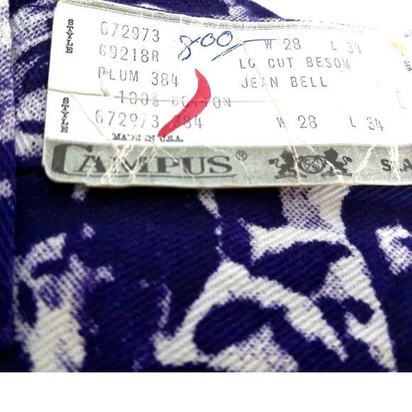 Vintage 1970s Campus Slacks Baron Wolman Woodstock Photo Print Bell Bottom Jeans - Picture 4 of 16